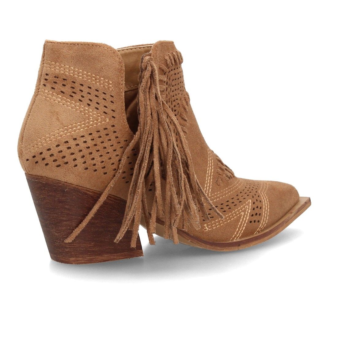 Botín cowboy calado con flecos para mujer - Imagen 4