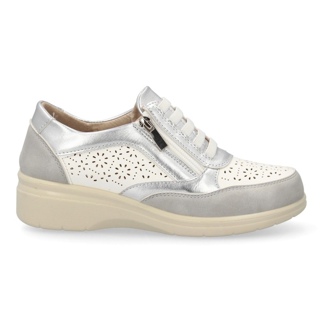 Zapatillas mujer cuña con cremallera cómodas y calados. - Imagen 2