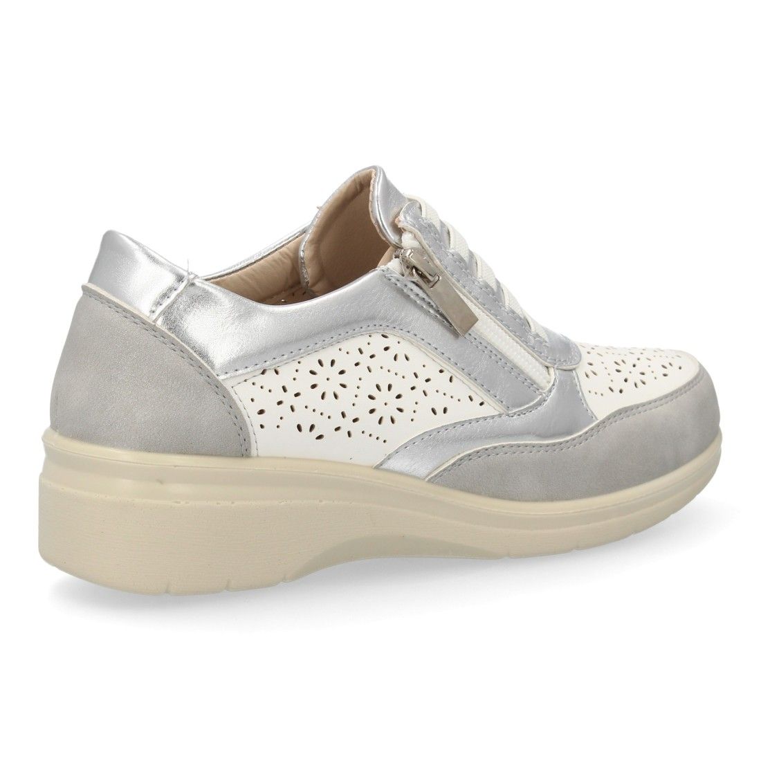 Zapatillas mujer cuña con cremallera cómodas y calados. - Imagen 4