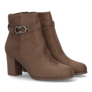 Botin de tacon para mujer con detalle metalico