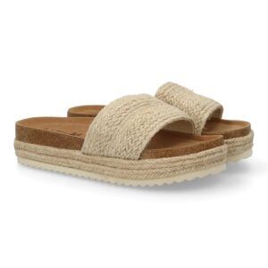 Sandalia plana mujer con tira y suela de yute