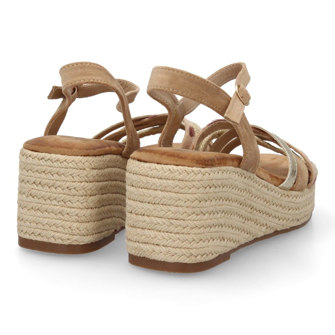 Sandalia de cuña para mujer, diseño de tiras cruzadas - Imagen 5