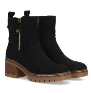 Botines cómodos para mujer con tacón y cremallera