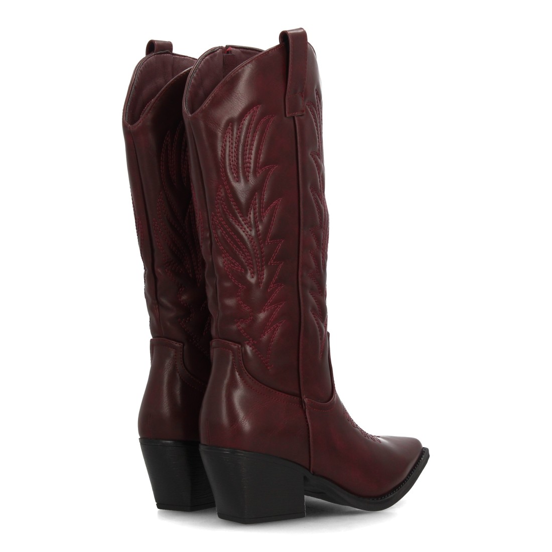 Bota cowboy mujer caña alta bordados western tacón ancho - Imagen 5