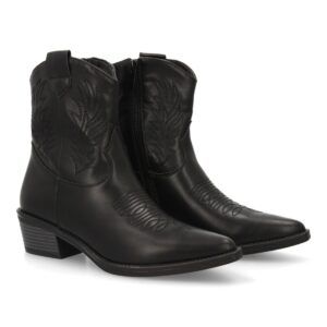 Botín cowboy con tacón para mujer