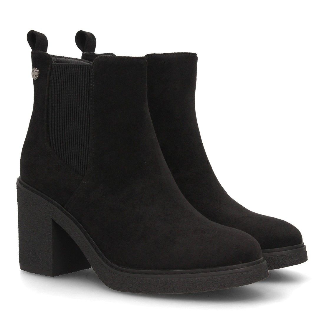 Botines Chelsea Mujer Negros con Plataforma y Tacón Ancho