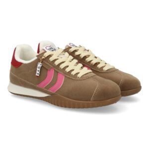 Zapatillas Mujer Casual Ante con Cordones y Detalle Sneakers Retro