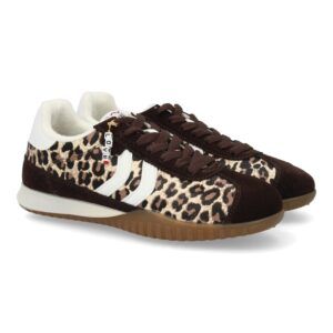 Zapatillas Mujer Casual Ante con Cordones y Detalle Sneakers Retro