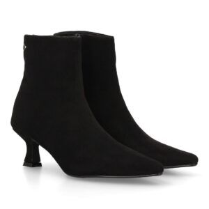 Botín elegante de tacón bajo con cremallera para mujer.