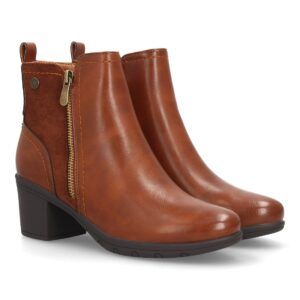 Botines elegantes con tacón ancho y cremallera