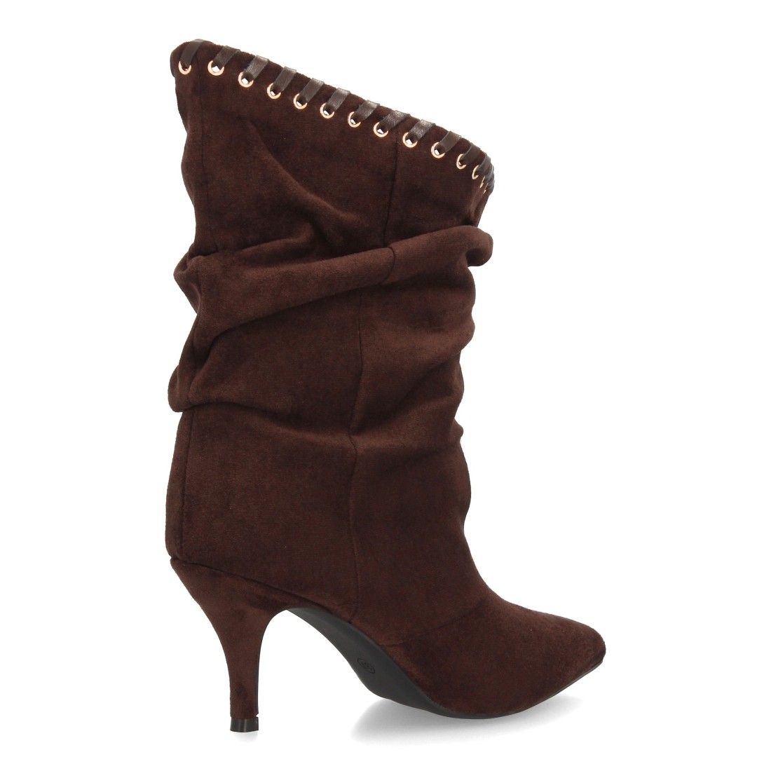 Botas fruncidas de tacón con bordado decorativo - Imagen 4
