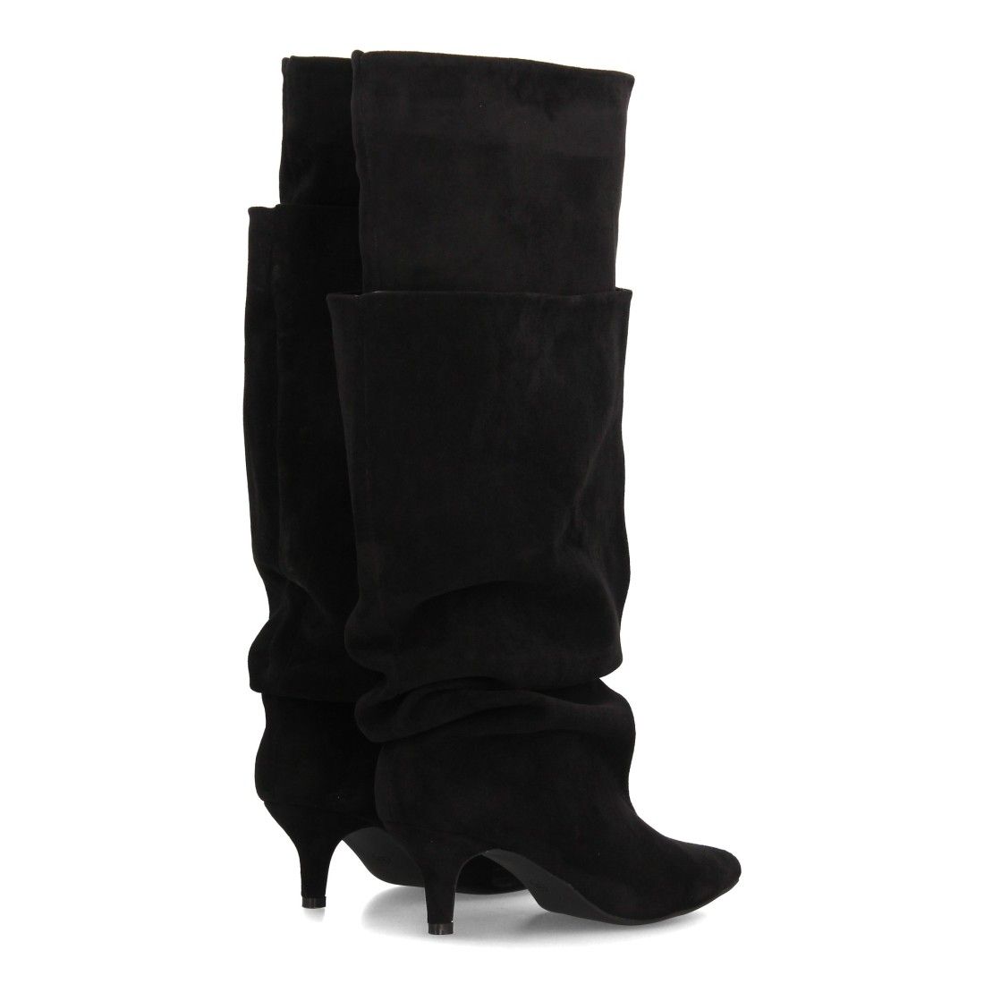 Botas altas tacon fino doble capa fruncida mujer - Imagen 5