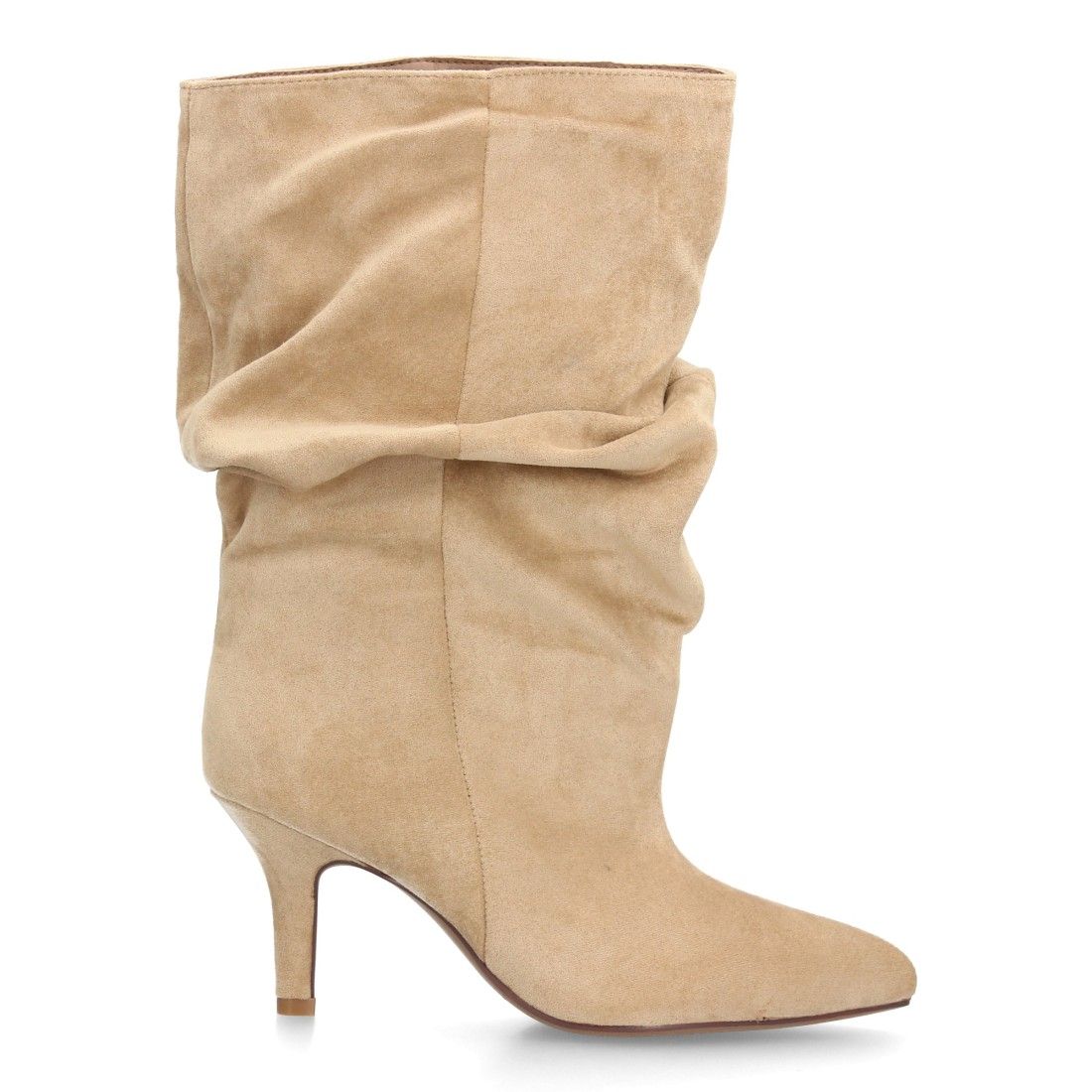 Botas altas fruncidas con tacón fino para mujer - Imagen 2