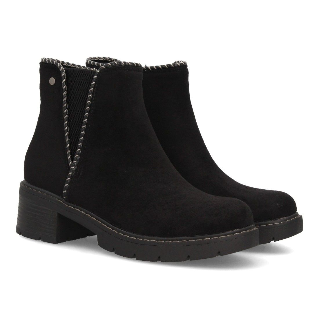 Botines casual con ribete trenzado para mujer