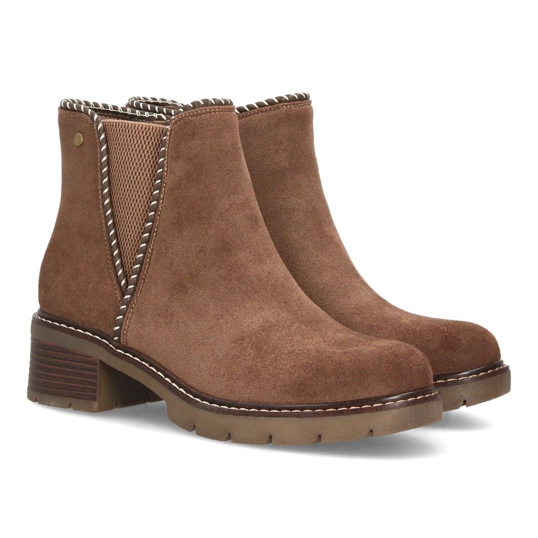 Botines casual con ribete trenzado para mujer