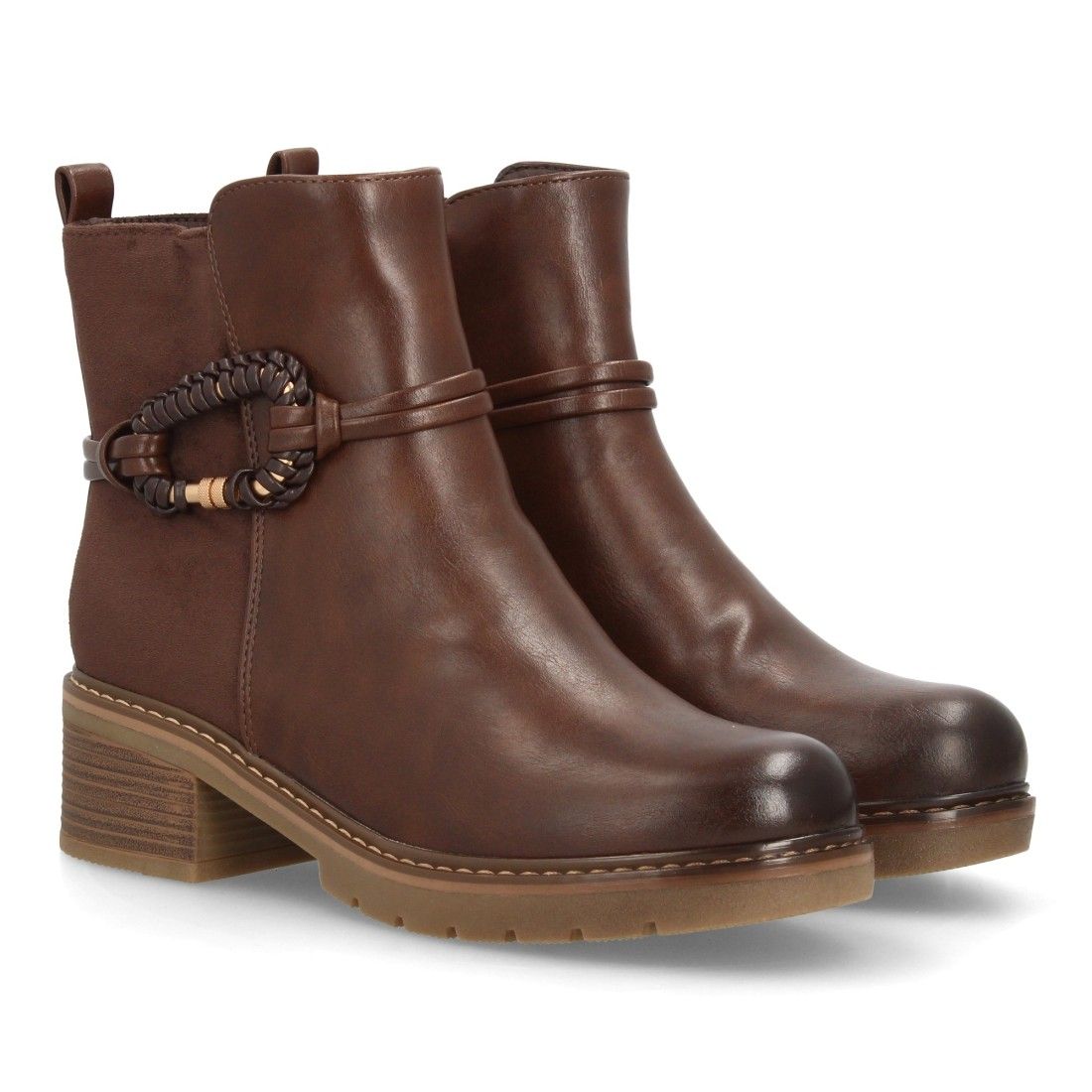 Botines casual para mujer con mosquetón trenzado