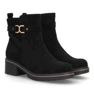 Botines para mujer con detalle metálico decorativo