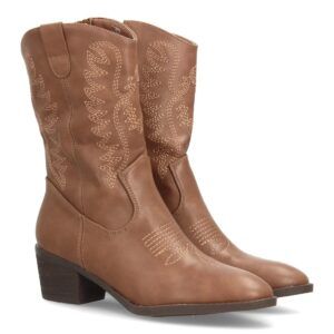 Botas cowboy bordadas de caña media — YG867 — Kaki