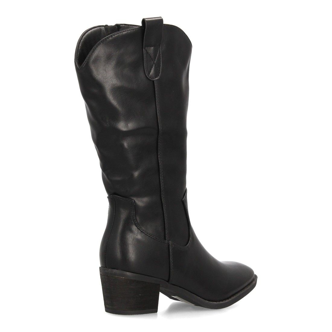 Botas cowboy bordadas de caña media — YG868 — Negro - Imagen 4