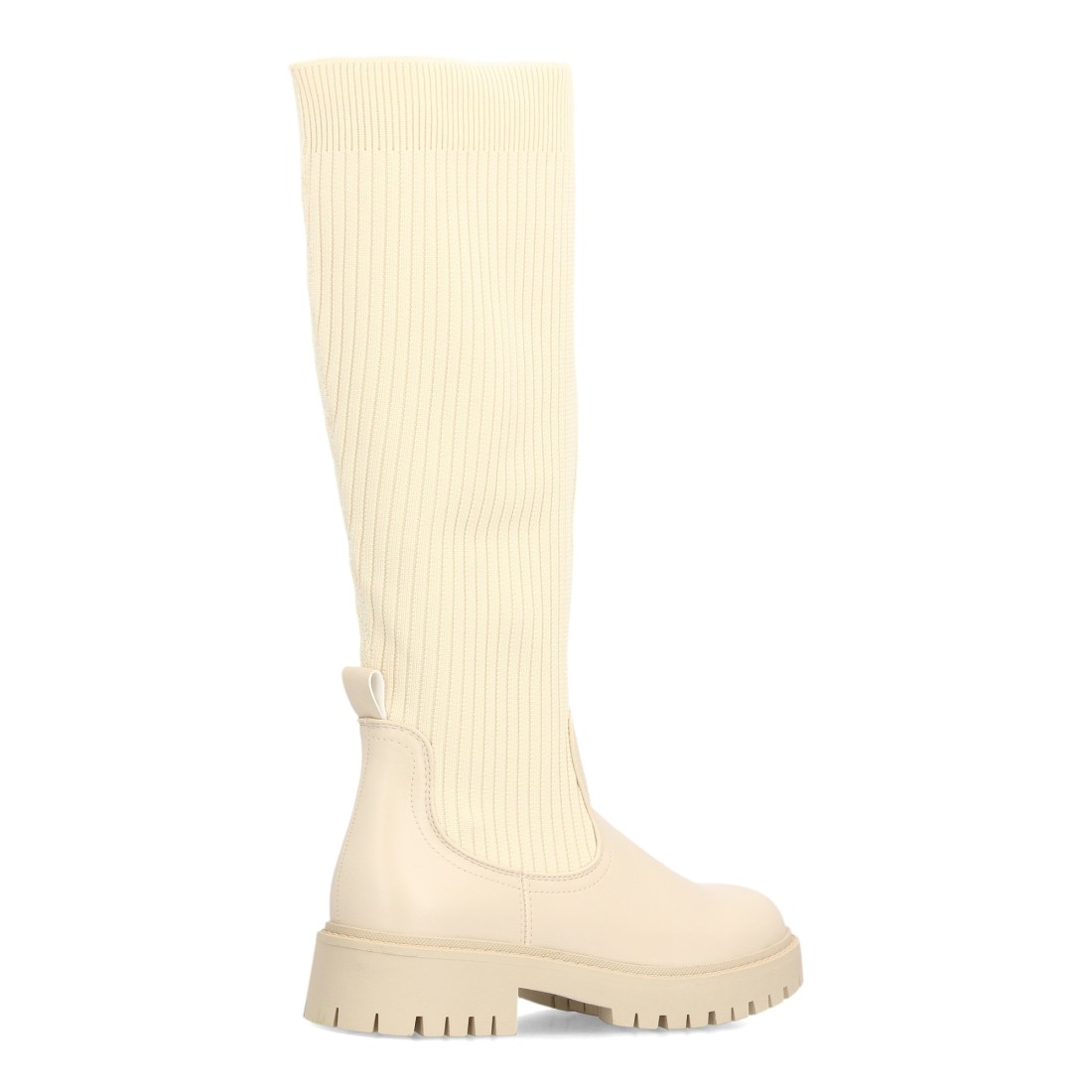 Botas altas elásticas con suela chunky — 2406 — Beige - Imagen 4