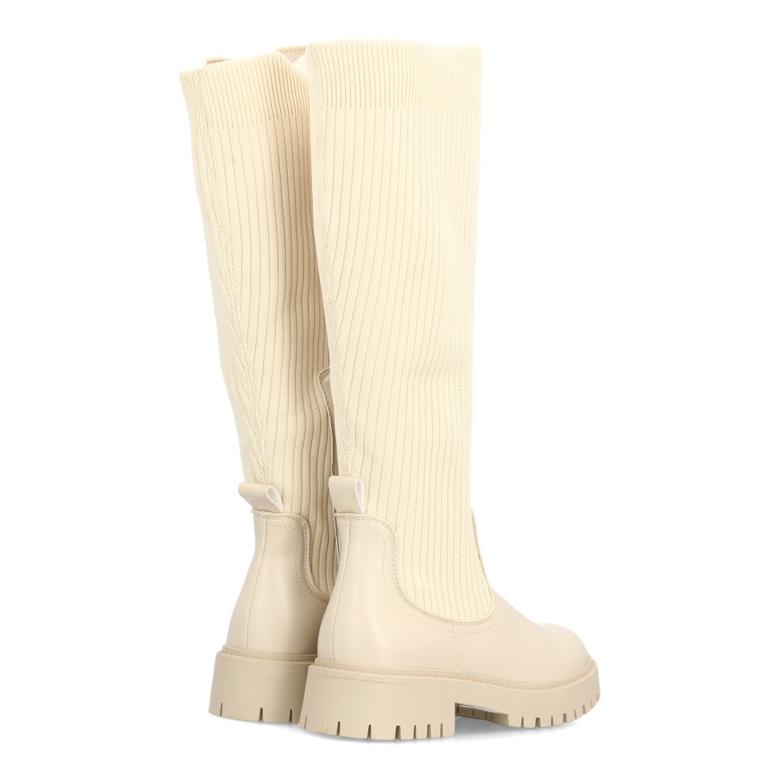 Botas altas elásticas con suela chunky — 2406 — Beige - Imagen 5