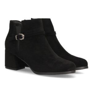 Botines elegantes con hebilla y tacón — YG982 — Negro