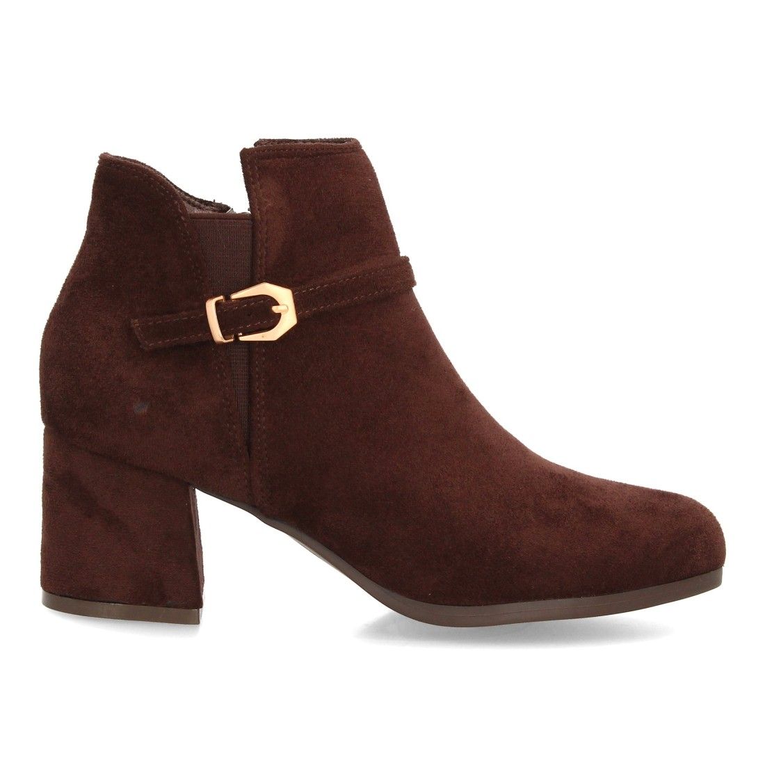 Botines elegantes con hebilla y tacón — YG982 — Marrón - Imagen 2