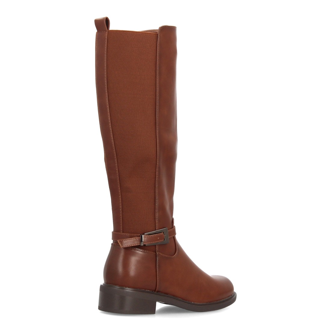 Botas altas elásticas estilo hípica con hebilla — 2603 — Camel - Imagen 4