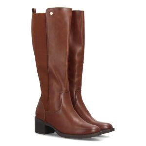 Botas altas elásticas con tacón cómodo — SS-2606 — Camel