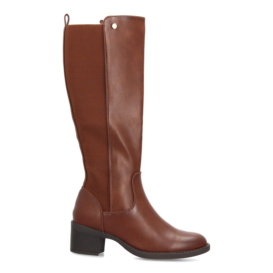 Botas altas elásticas con tacón cómodo — SS-2606 — Camel - Imagen 2