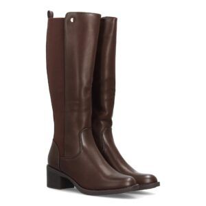 Botas altas elásticas con tacón cómodo — SS-2606 — Marrón