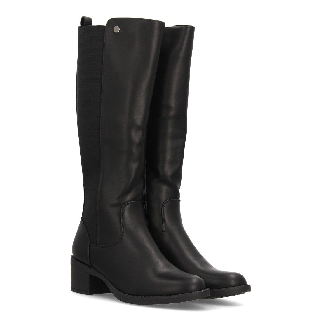 Botas altas elásticas con tacón cómodo — SS-2606 — Negro