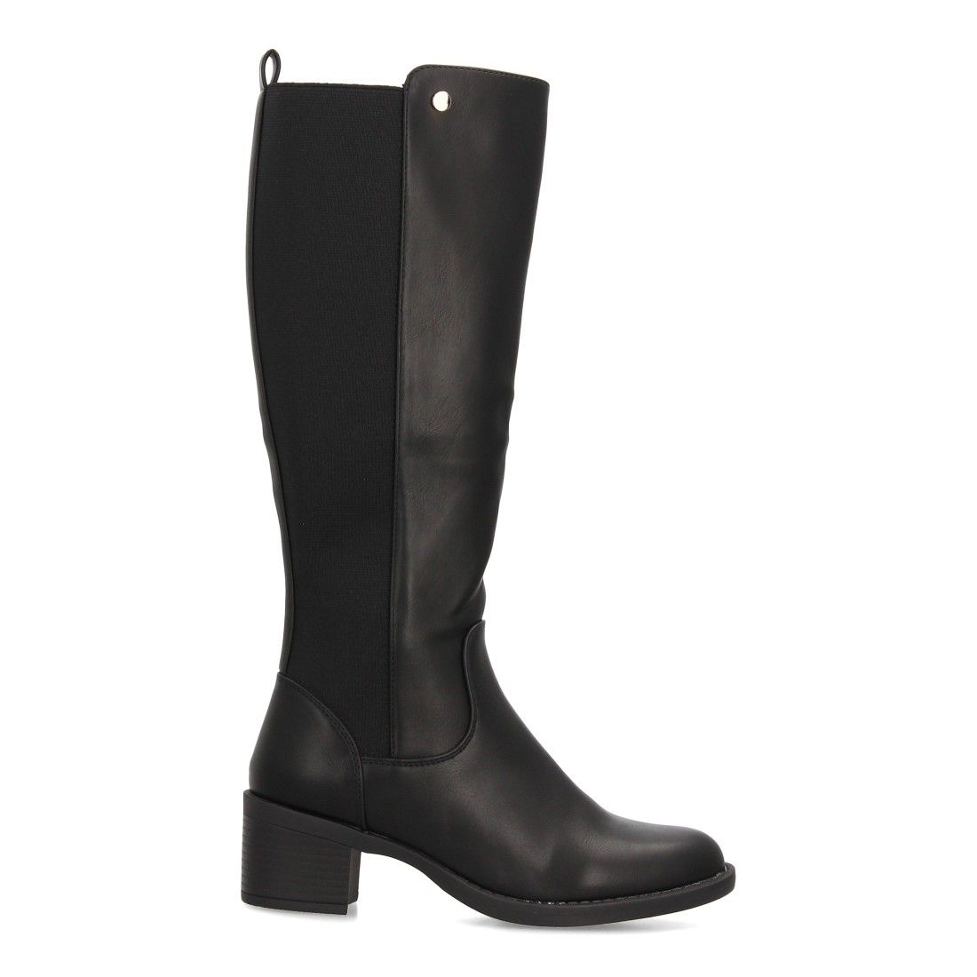 Botas altas elásticas con tacón cómodo — SS-2606 — Negro - Imagen 2