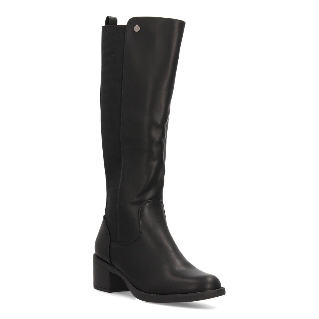 Botas altas elásticas con tacón cómodo — SS-2606 — Negro - Imagen 3