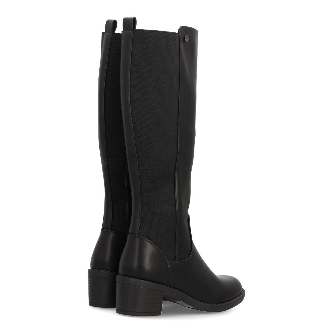 Botas altas elásticas con tacón cómodo — SS-2606 — Negro - Imagen 5