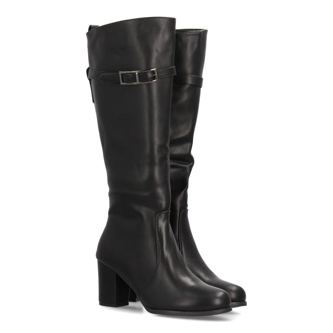 Botas altas elegantes con hebilla decorativa — 2551 — Negro