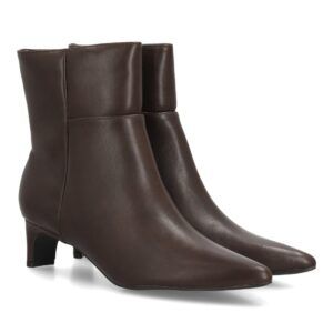 Botines elegantes de tacón bajo femenino — XQ1011 — Marrón