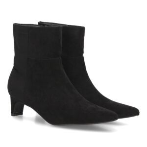 Botines de ante elegantes de tacón bajo femenino — XQ1010 — Negro