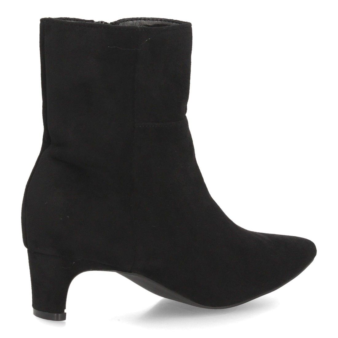 Botines de ante elegantes de tacón bajo femenino — XQ1010 — Negro - Imagen 4