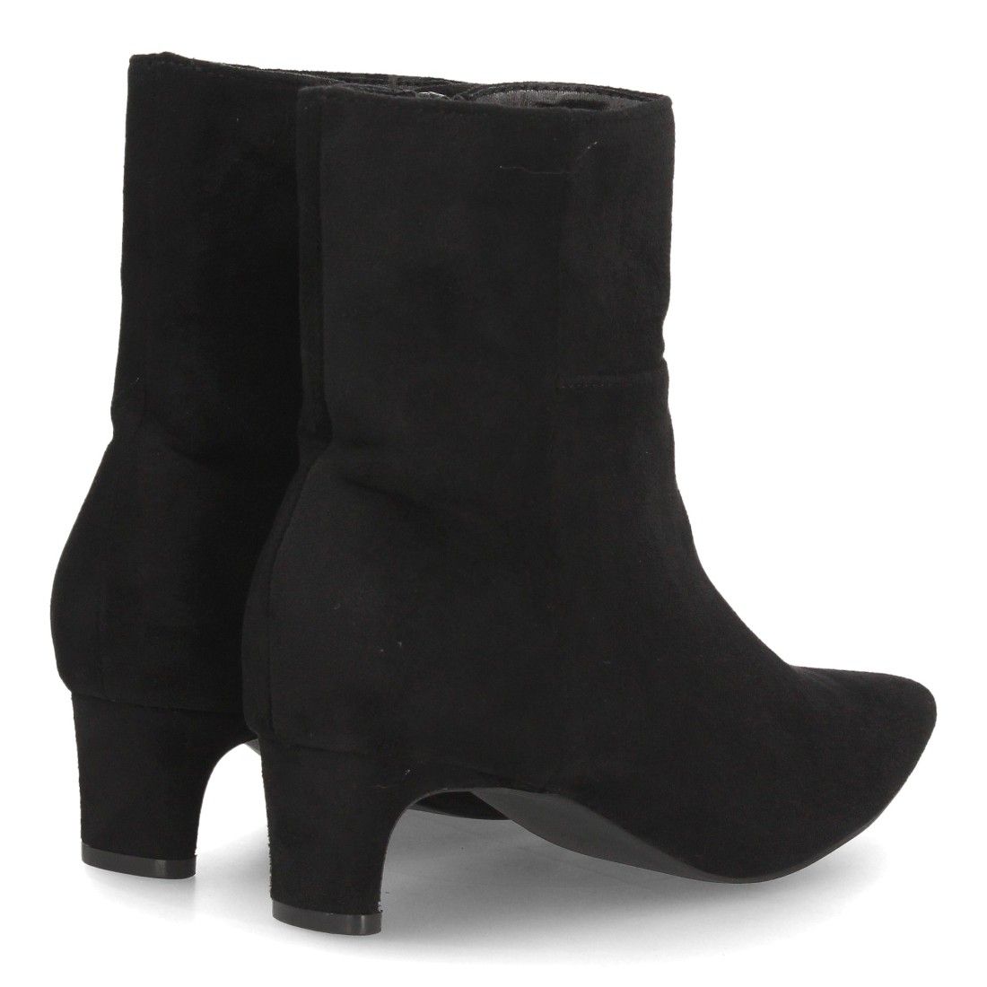 Botines de ante elegantes de tacón bajo femenino — XQ1010 — Negro - Imagen 5