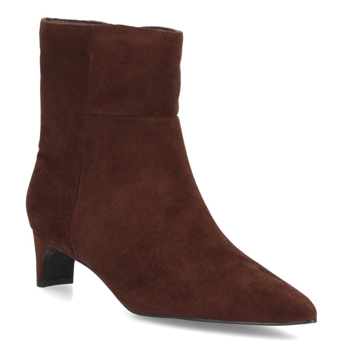 Botines de ante elegantes de tacón bajo femenino — XQ1010 — Marrón - Imagen 3