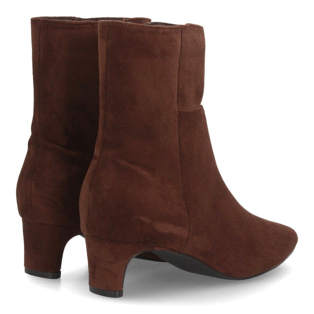 Botines de ante elegantes de tacón bajo femenino — XQ1010 — Marrón - Imagen 5