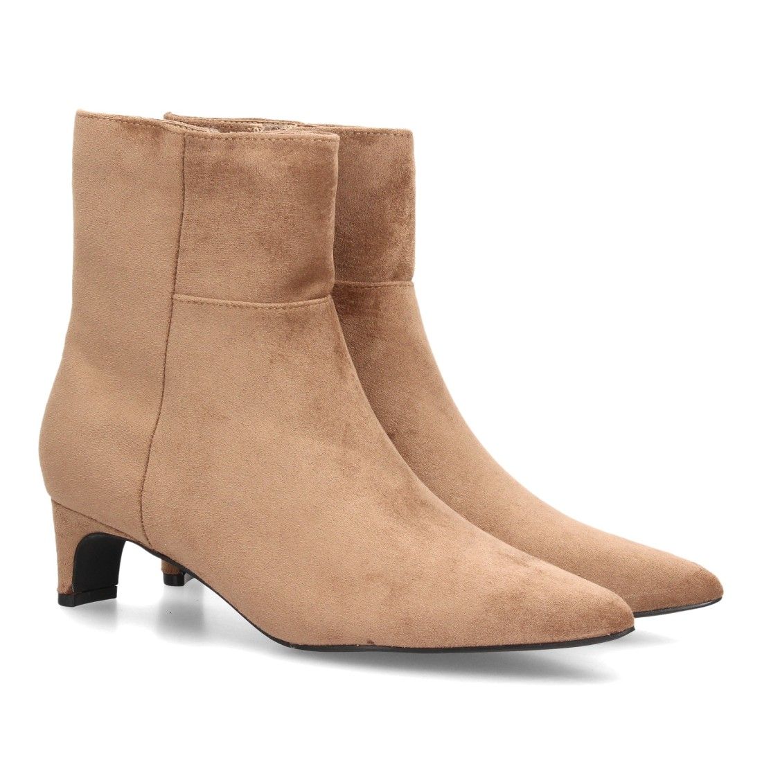 Botines de ante elegantes de tacón bajo femenino — XQ1010 — Kaki