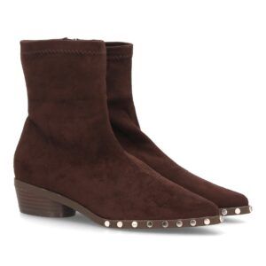 Botines de mujer con tachuelas decorativas — DB-6166 — Café