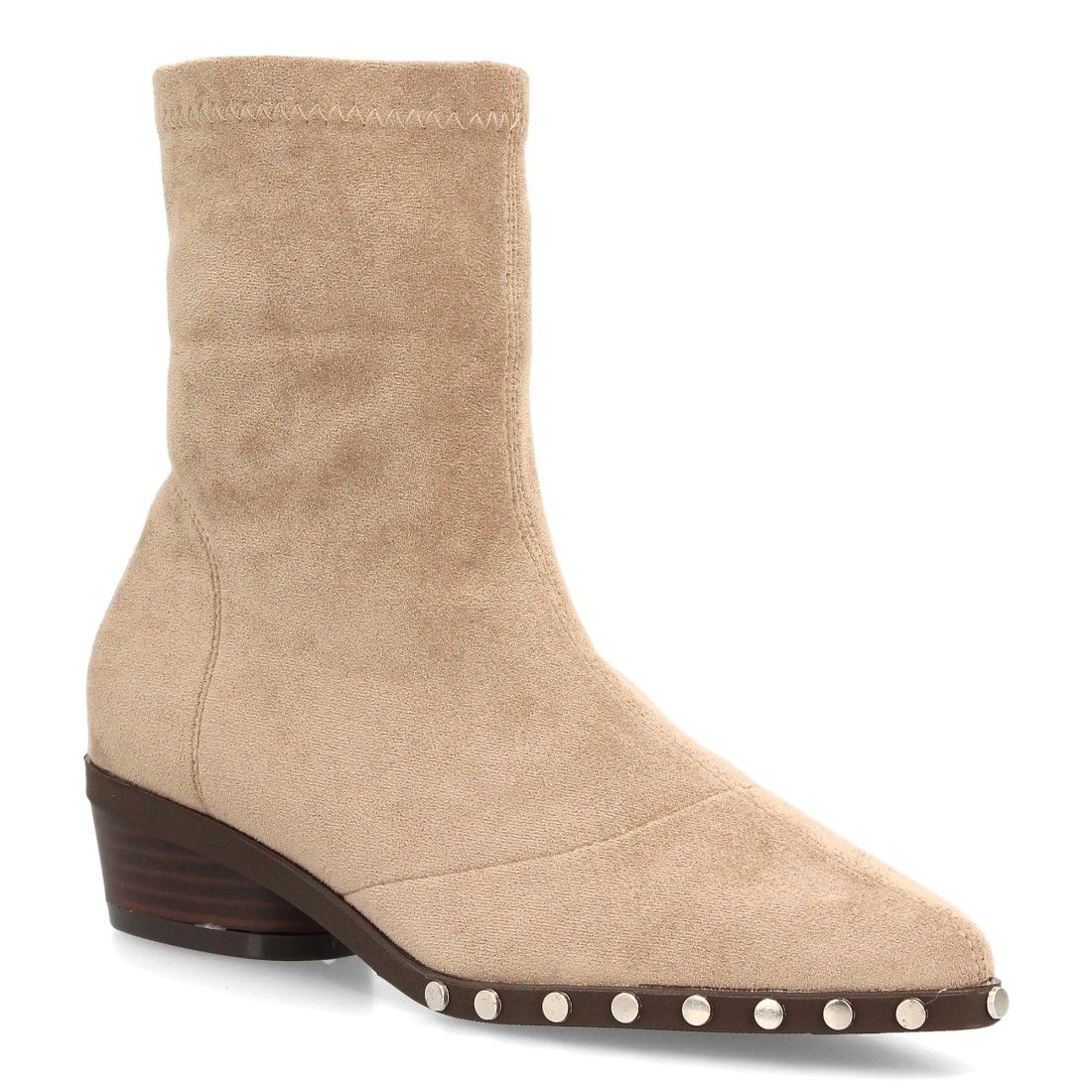 Botines de mujer con tachuelas decorativas — DB-6166 — Beige - Imagen 3