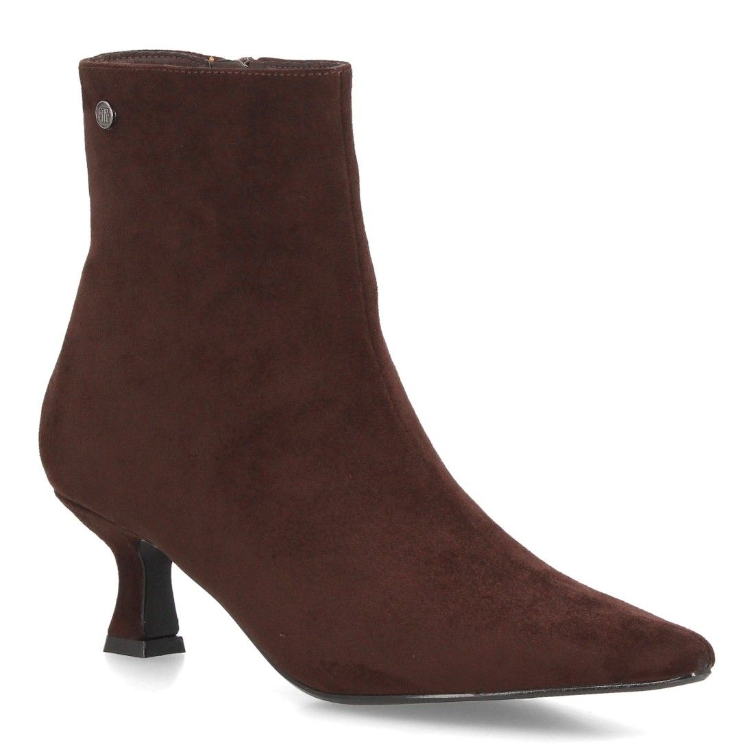 Botin elegante de tacón bajo con cremallera para mujer — A-6011 — Café - Imagen 3