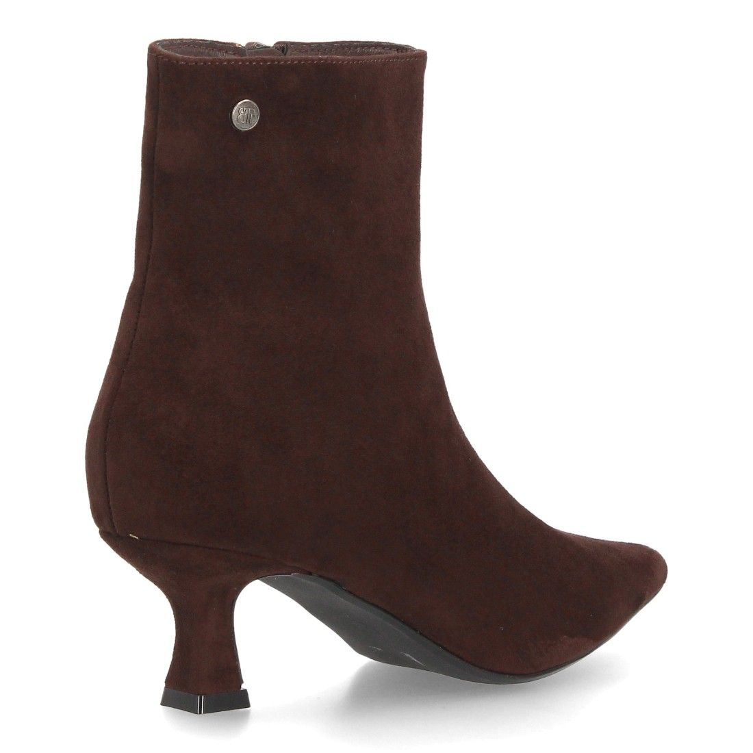 Botin elegante de tacón bajo con cremallera para mujer — A-6011 — Café - Imagen 4