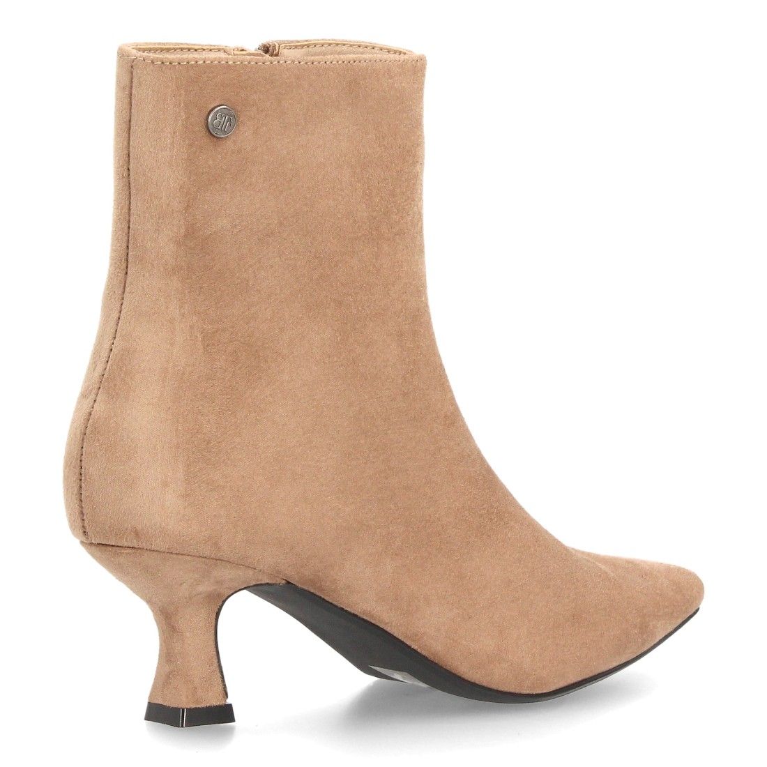 Botin elegante de tacón bajo con cremallera para mujer — A-6011 — Kaki - Imagen 4