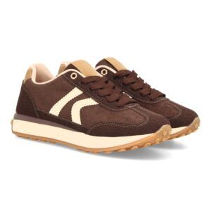 Zapatillas casual retro con cordones para mujer — FC-515 — Marrón