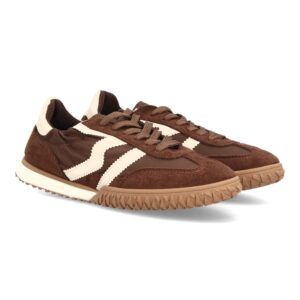 Zapatillas casual retro con cordones y elástico para mujer — AF017 — Marrón